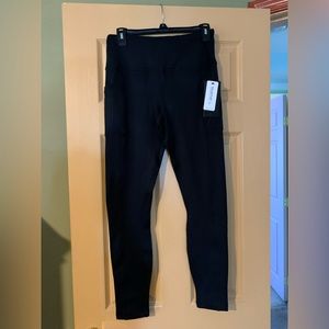 Black polar flex fleece lined workout pants